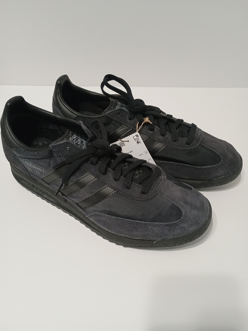 Adidas SL 72 RS Triple Black Retro Running Sneakers Sz 12